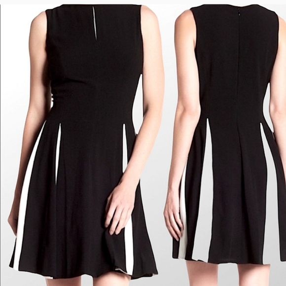 Robe Just Taylor Rayée Bleu Et Noir - Taille 6 (taille Comme Un 12), Manches 3/4, Occasion Très Bon état